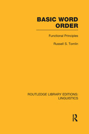 Basic Word Order (RLE Linguistics B: Grammar) Functional Principles - Orginal Pdf